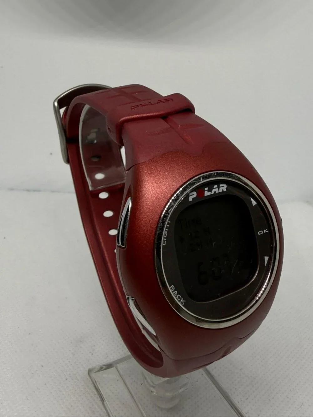 Polar F11 Heart Rate Monitor Red Digital Fitness Watch OwnZone OwnCal 0537